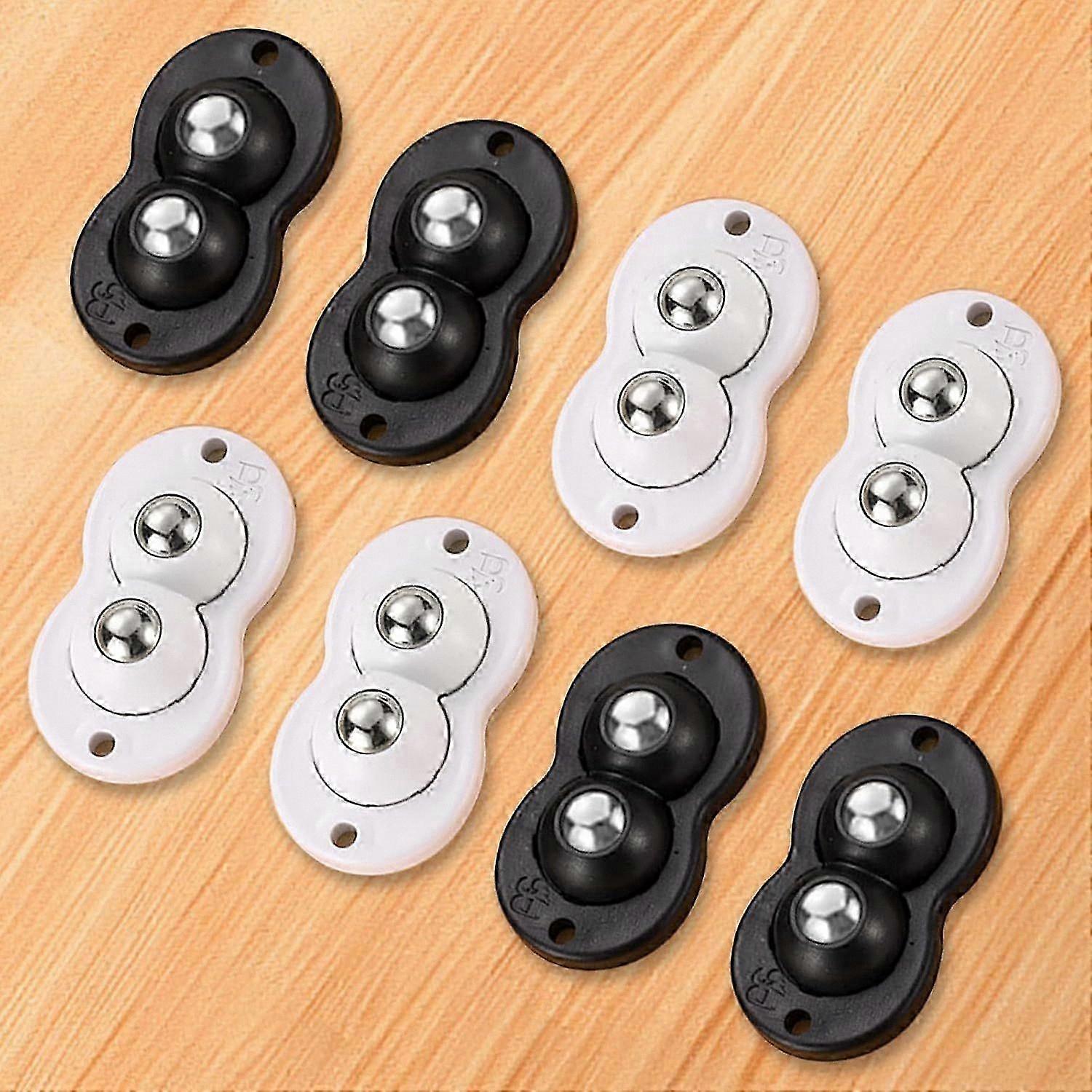 8pcs Mini Self-Adhesive Swivel Casters, 360 Degree Rotating Pulleys for Storage and Furniture