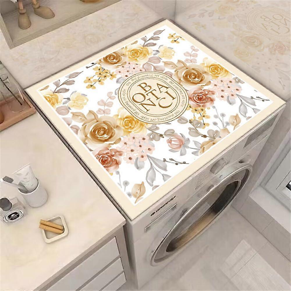 Washer Dryer  Protector Mat with Absorbent Diatomaceous Surface for Kitchen, 50x60cm Yellow Flower