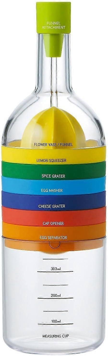 8 in 1 Kitchen Tool, Multipurpose Function Plastic Kitchen Cooking Tools Kitchen (funnel, lemon squeezer, egg separator,measuring cup, can opener)