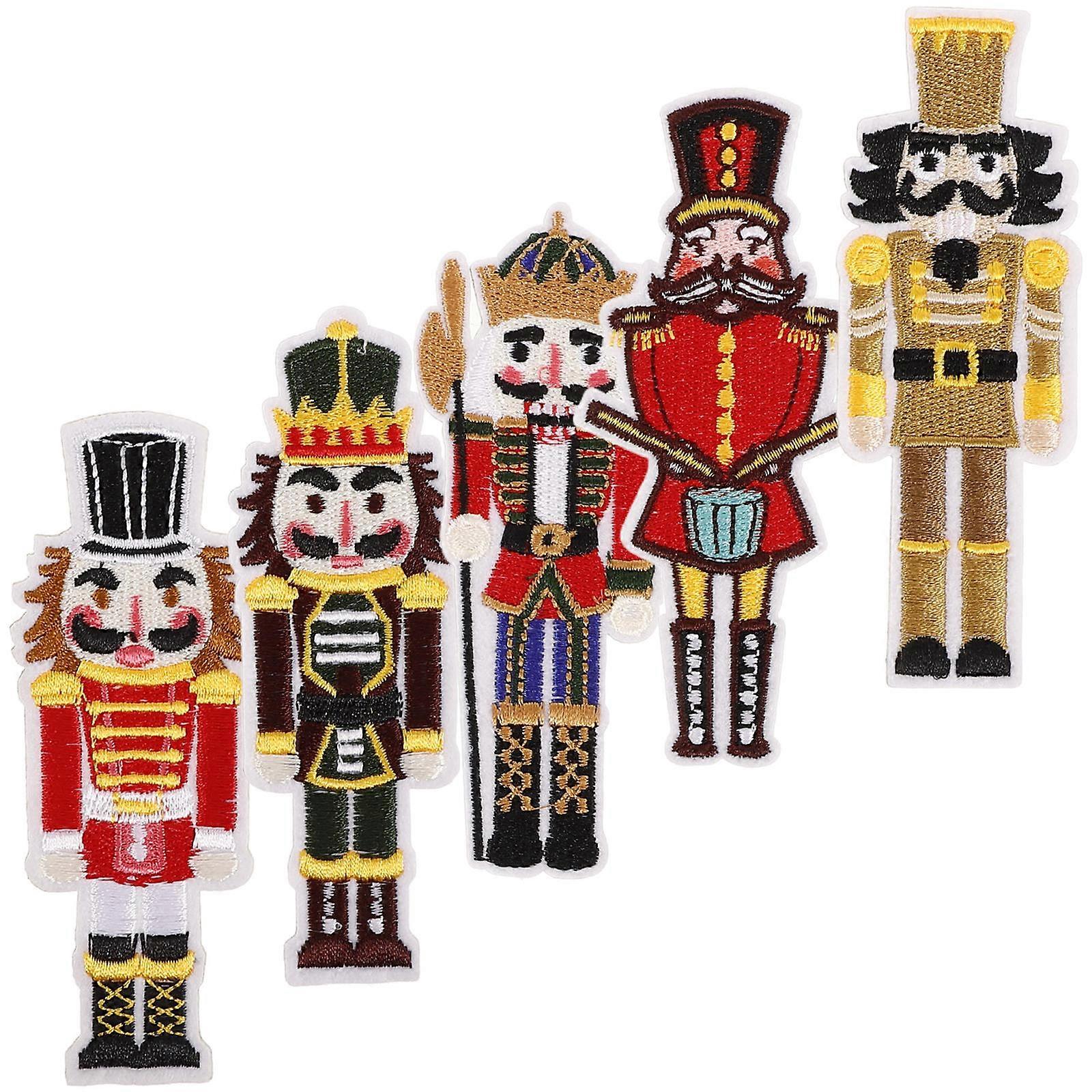 Durable Cloth Patch Nutcracker Soldier Iron on Patches for Clothes 5Pcs