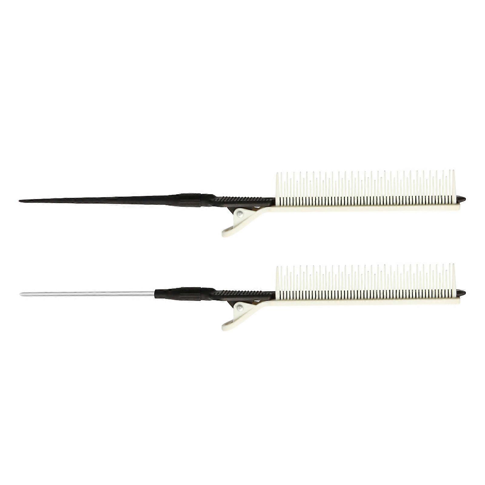 2 Pcs Point Tail Combs with Hair Clip Braids Parting Combs Highlighting Comb Teasing Comb Hair Styling Tool for Salons  White  Black