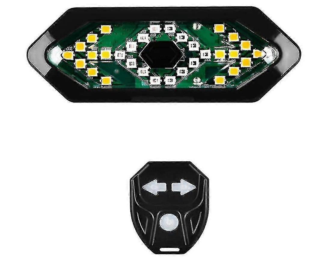 Bike Turn Light With Wireless Remote Control Led Bicycle Rear Light Taillight With Turning Signal For Cycling(black)