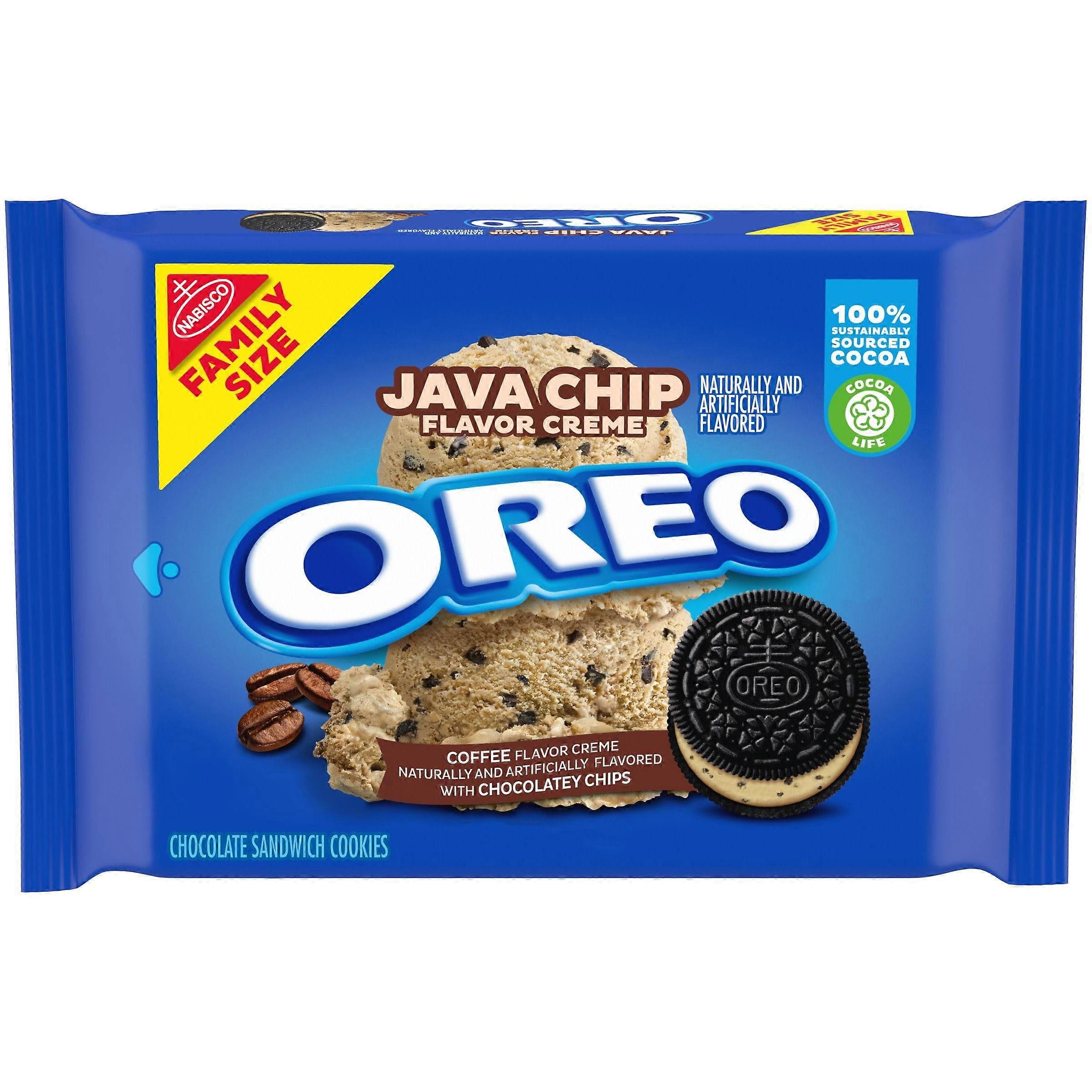 Oreo Chocolate Sandwich Cookies, Java Chip Creme, Family Size, 17 Oz