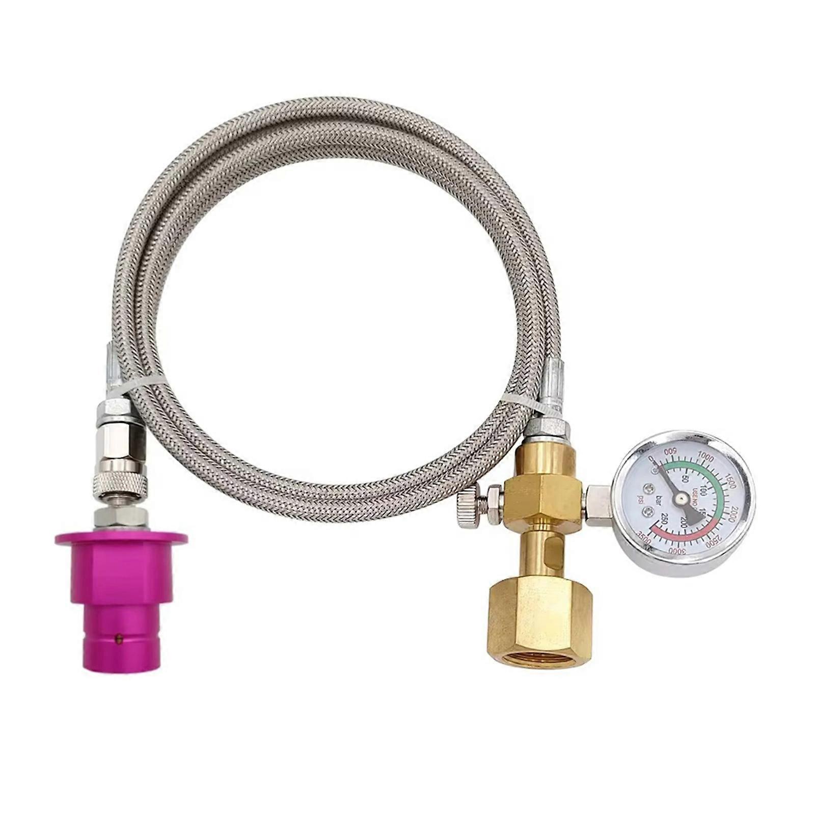 Quick Connect Co2 Adapter High Precisions Pressure Gauge CO2 Connector Sodas Machine Attachment Quick Installation  Purple