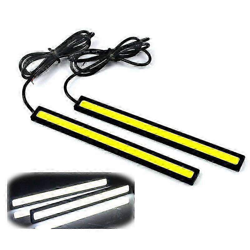 25-26 2/10PCS Universal Waterproof Daytime Running lights COB Fog Lamp Car Styling Led Day light DRL Lamp 17cm