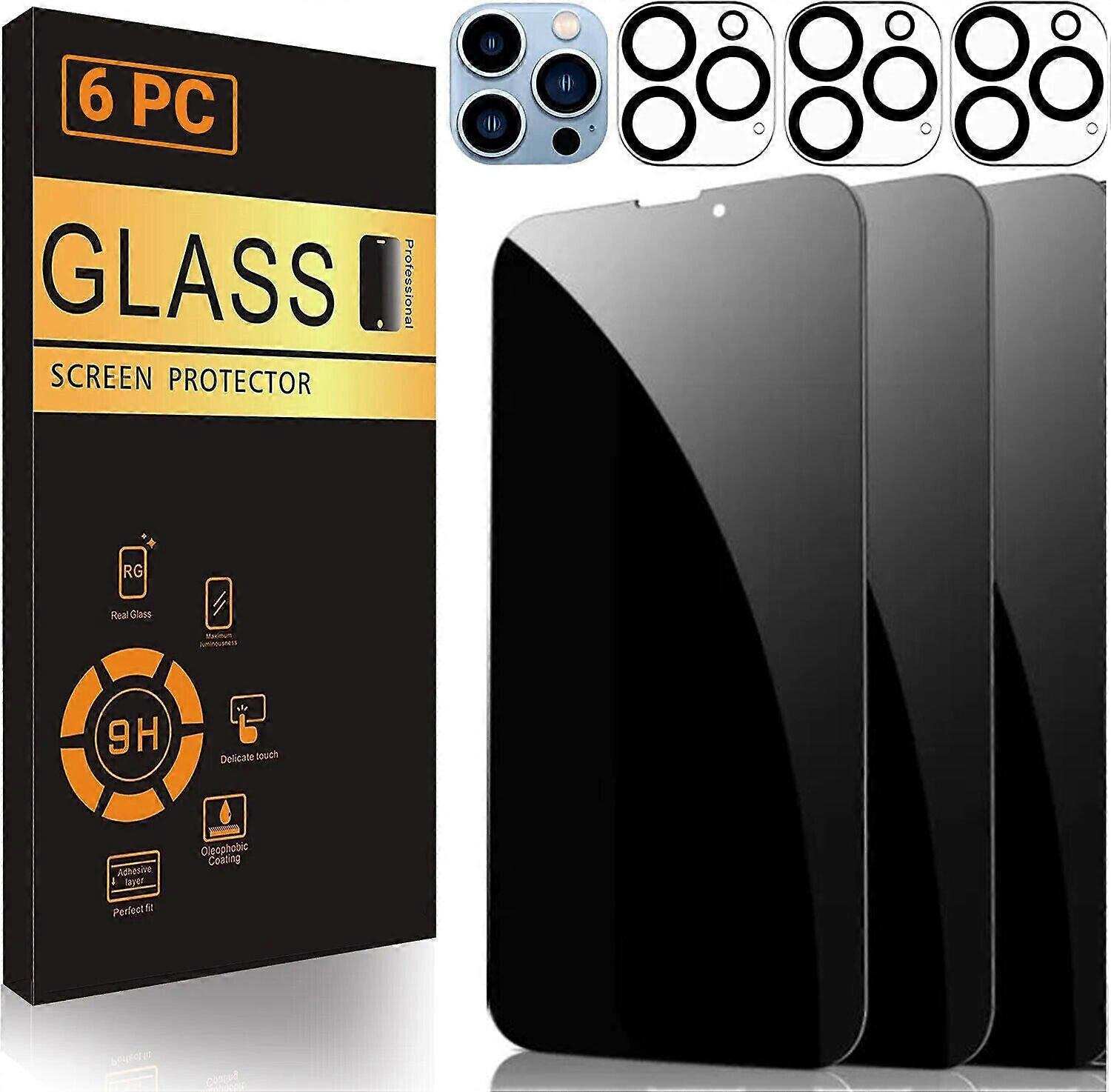 For iPhone 17 16 15 14 13 Pro Max Privacy Tempered Glass Screen Camera Protector