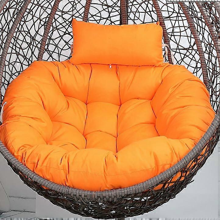 Egg Chair Cushion with Headrest for Hanging Hammock Swing – Soft Indoor Outdoor Patio Replacement Pillow 100cm Orange