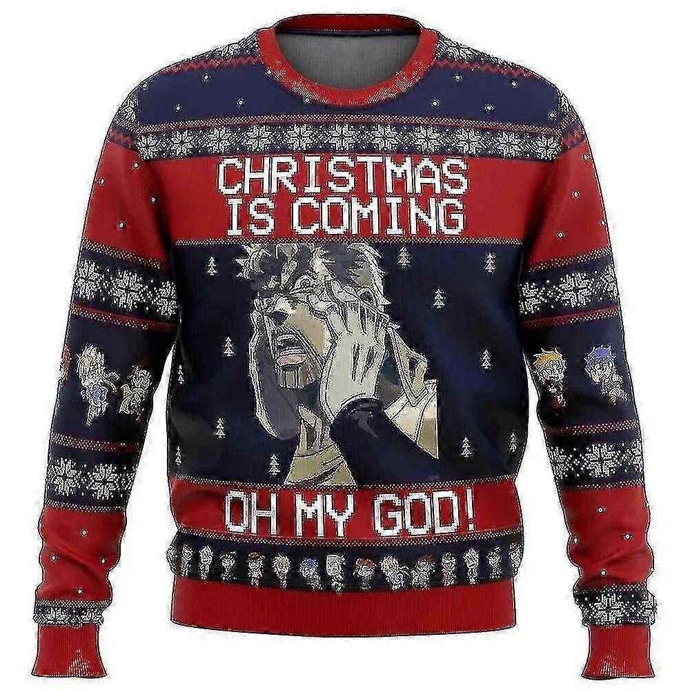 way Jojos Bizarre Adventure Csúnya Karácsonyi pulóver Ajándék Mikulás Pulóver Férfi 3D pulóver És Felső Őszi és Téli Ruha