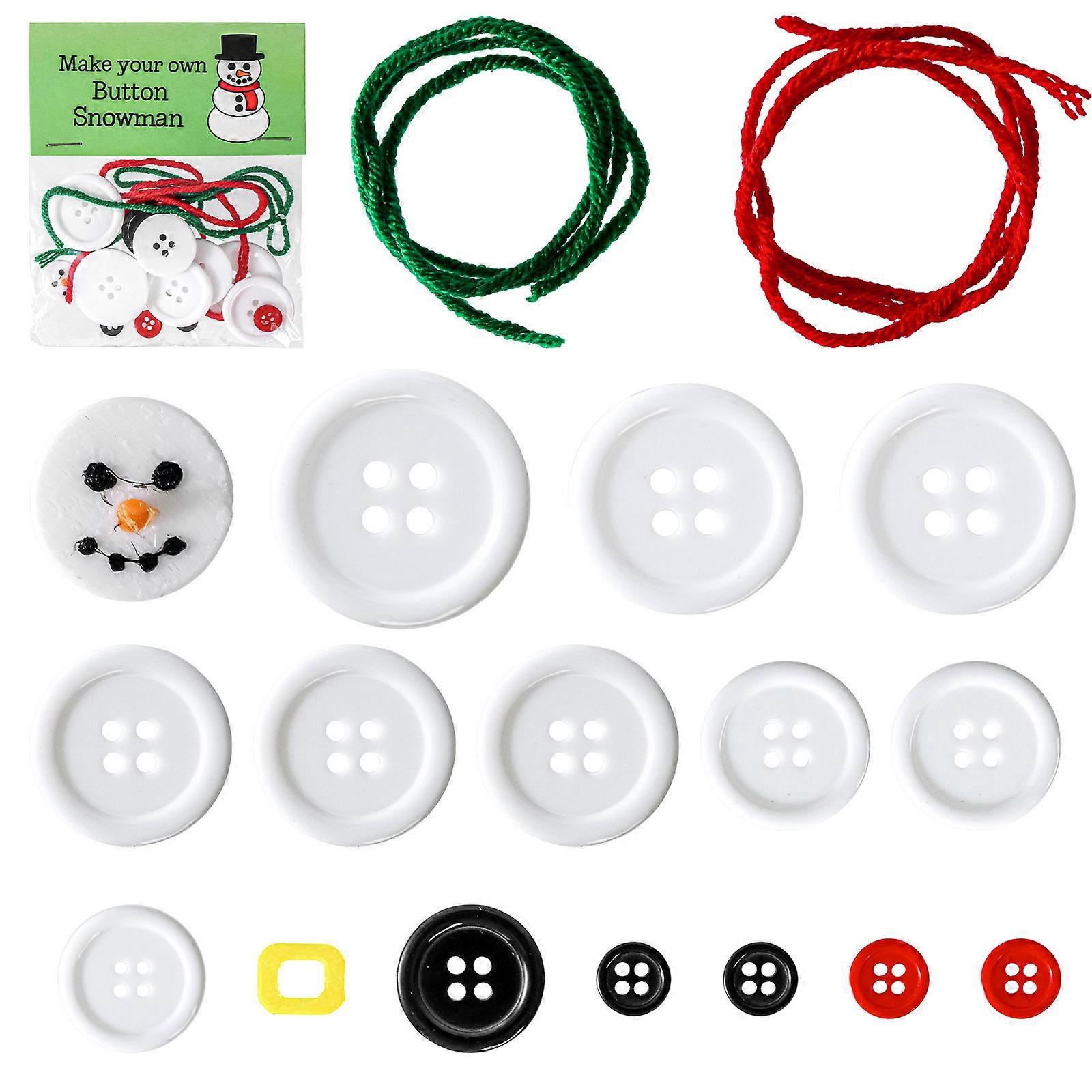 Button Craft Set Handmade Christmas Figure Hanging Ornament for Holiday Decoration Display on Mantels Window Staircase Multicolor