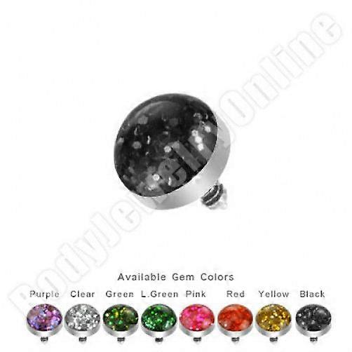 Dermal tops 4mm internally threaded glitter dome 16pc