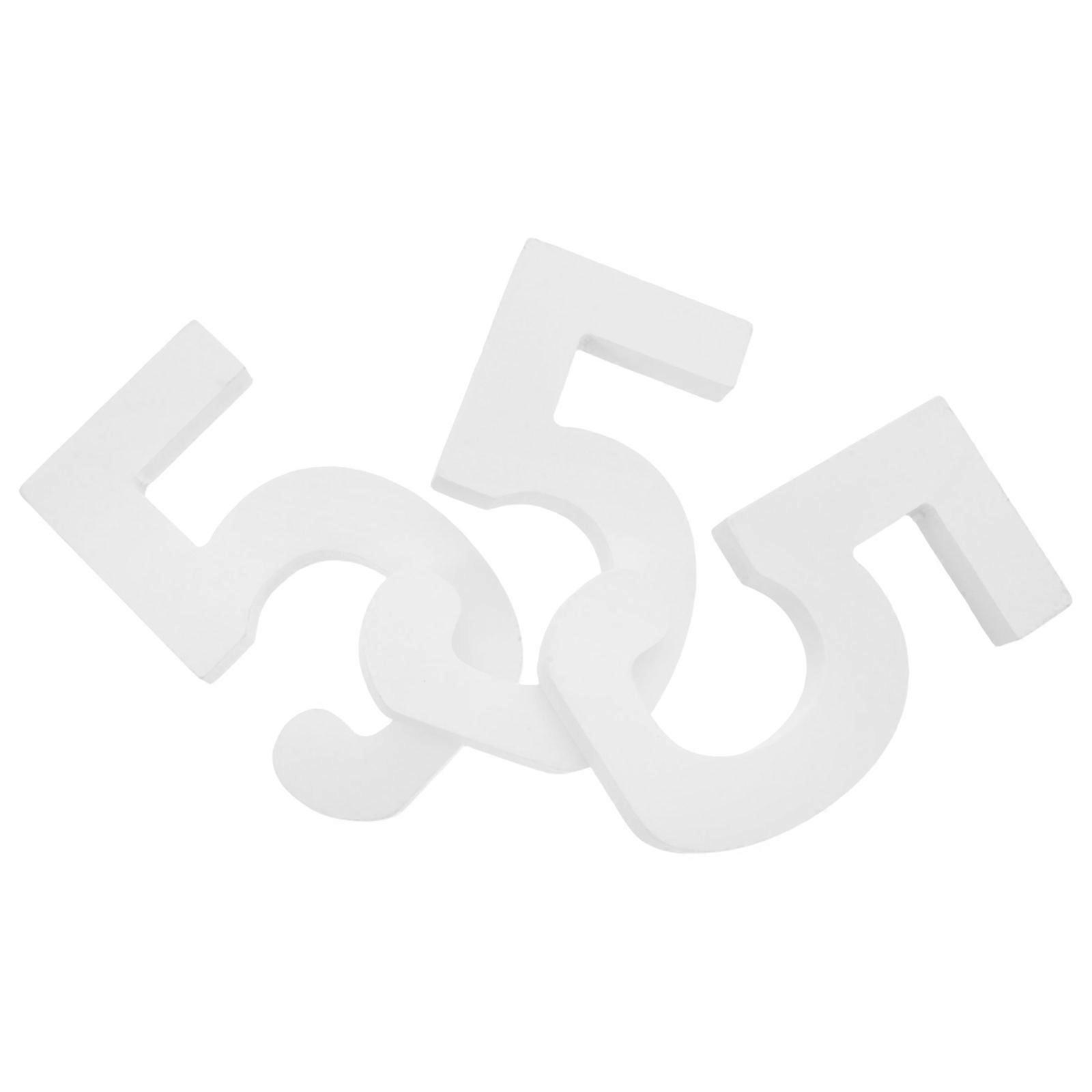 White Wood Numbers for Decor 3Pcs Unfinished Number Slices for Craft