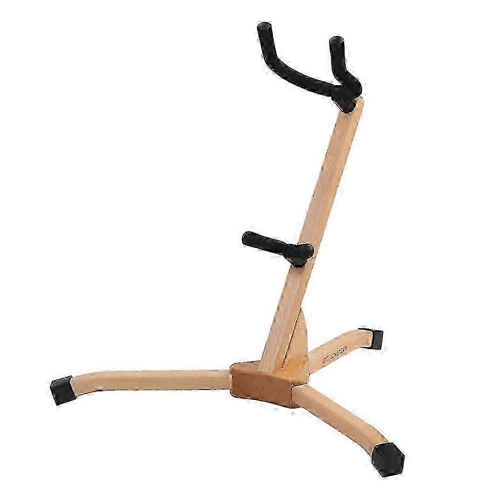 Sturdy Beech Wood Saxophone Stand for Alto and Tenor Models - Reliable Instrument Holder and Display Accessory