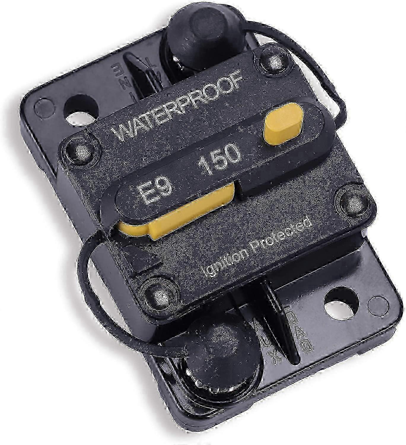 150A Circuit Breaker, 12V-48V DC Circuit Breaker with Manual Reset Waterproof Inline Fuse, Suitable for Campers, Trailers, RV, Ships z