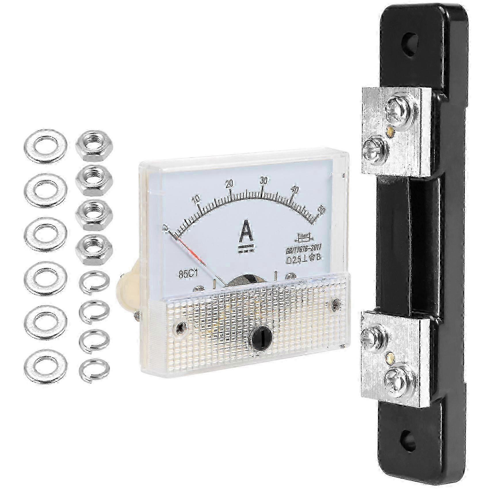 Dc 0-50a Analog Amp Meter Ammeter Current Panel + 50a 75mv Shunt Resistor