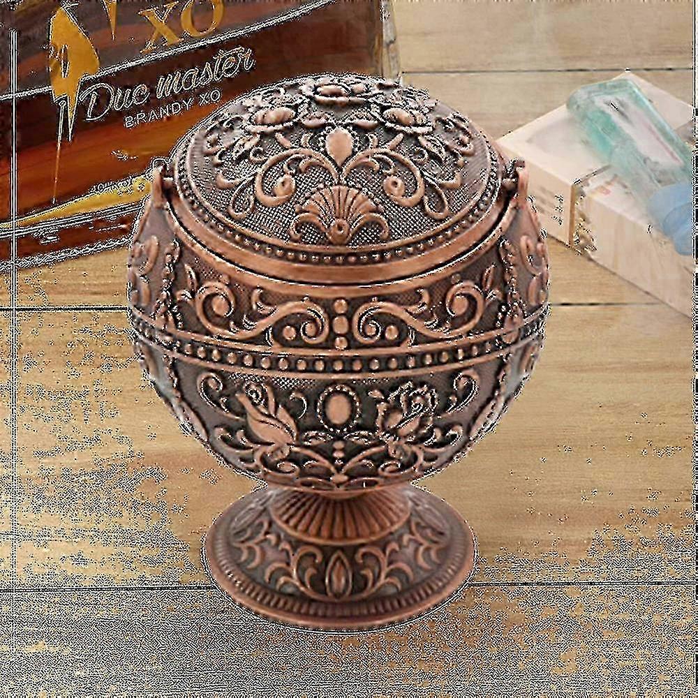 Windproof Retro Ashtray With Lid1 Piececopper Color