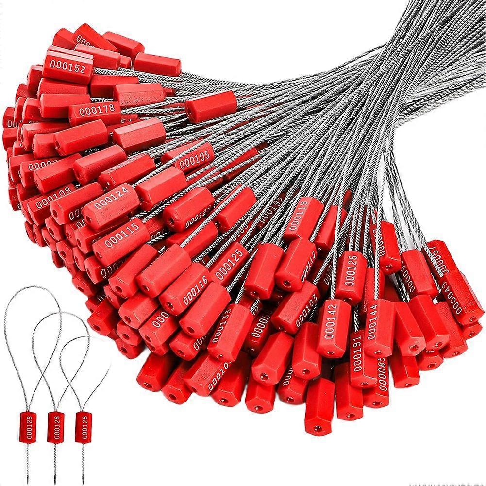 200 Pcs Steel Security Cable Seal, 11.8 Inch Numbered Security Tags Tamper-Proof Steel Container Wire Seal