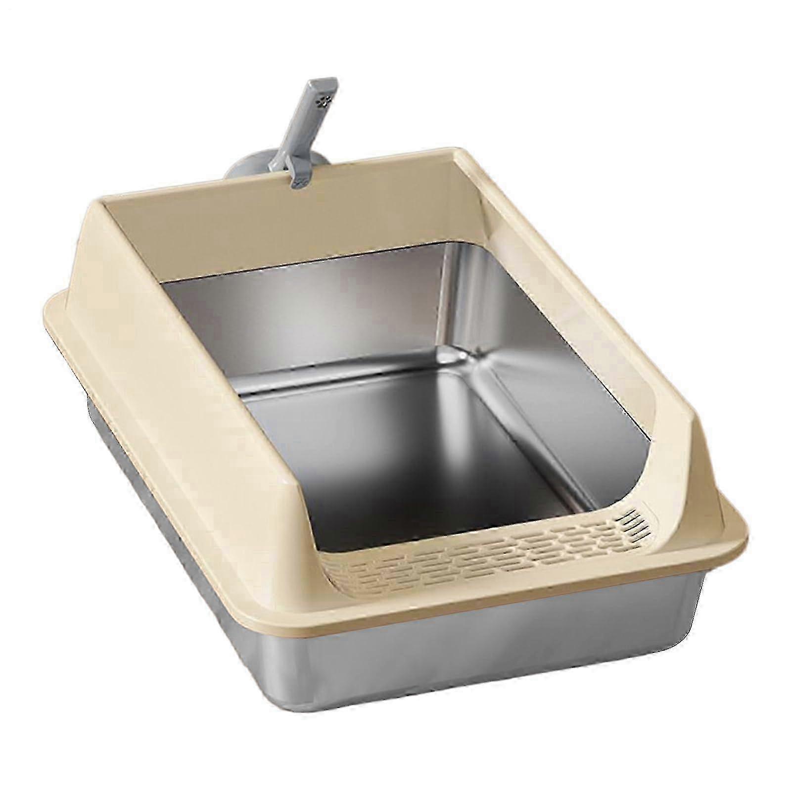 w Large Cat Litter Box SemiEnclosed With Lid Entry Drawer Style Front Door For Small And Medium Cats