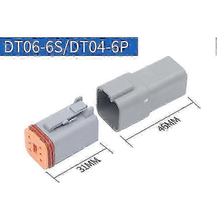 2 PCS DT04-6P / DT06-6S With Copper Car Waterproof Connector Conductive Connection Terminal