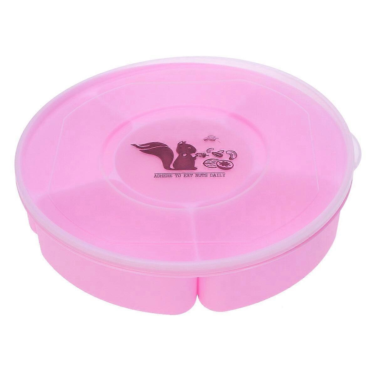 Creative Plastic Multi Sectional Snack Serving Tray Set with Lid for Home (Random Color)