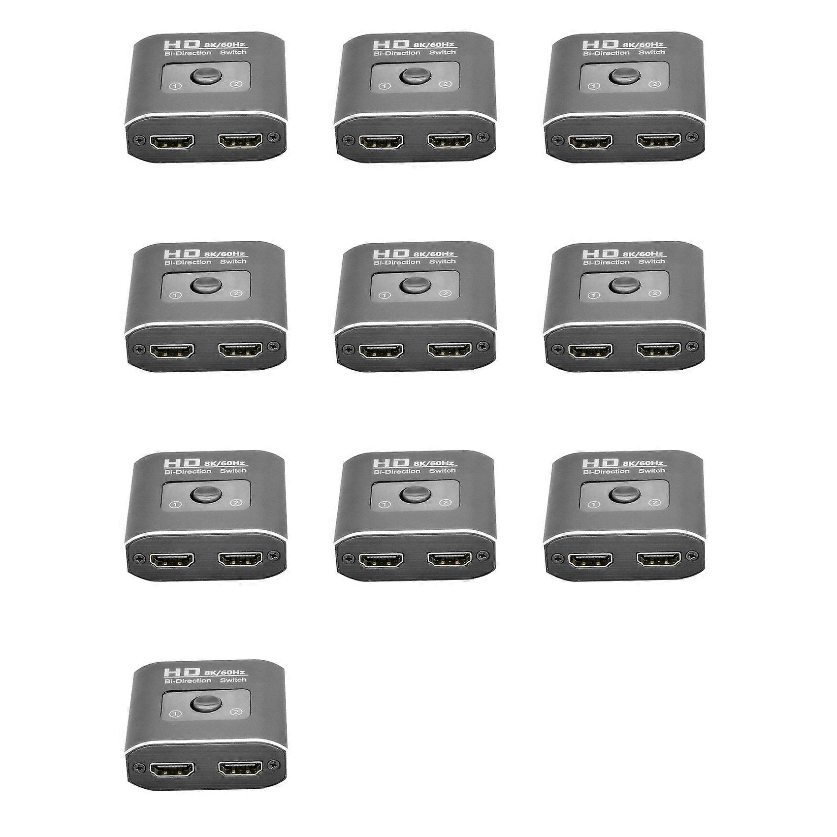 10X HD 8K 60Hz Bi-Direction Switch 1 in 2 Out Video Distributor Splitter Dual Display HDMI-Compatible Splitter