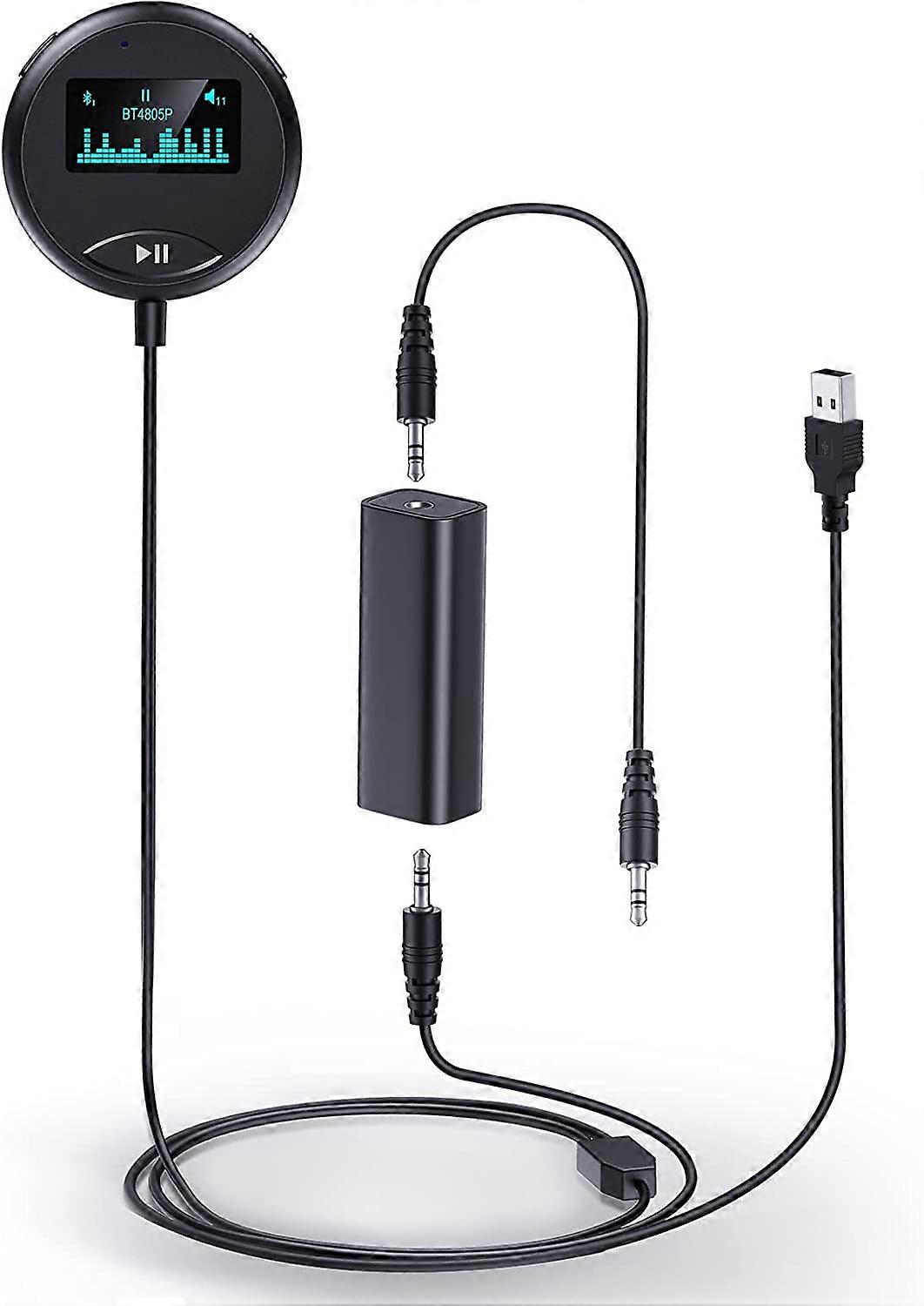 Bluetooth Car Kit, Bluetooth Car Adapter for Handsfree Talking and Music ing, Bluetooth Receiver with LCD Screen