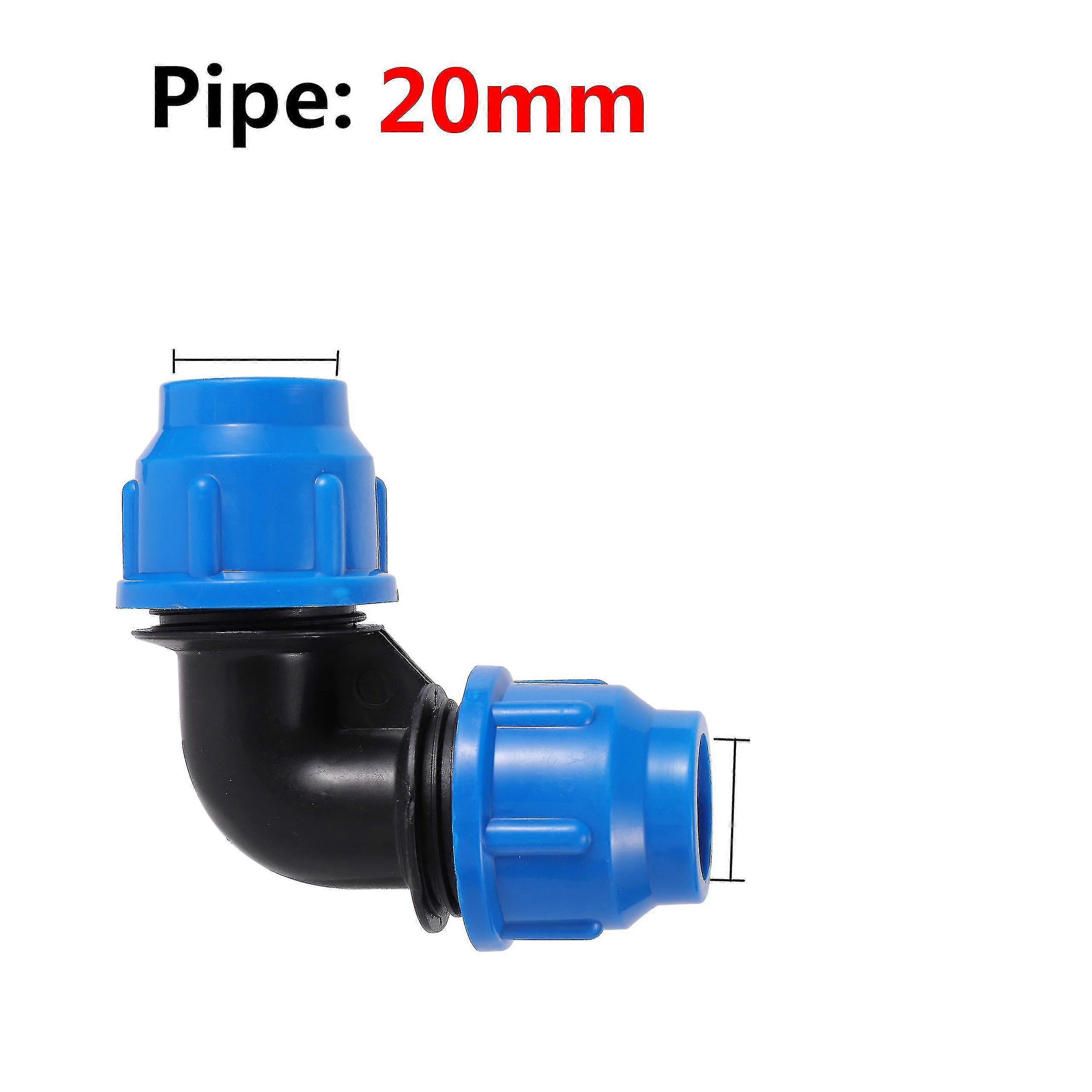 Pe Pipe Tee albue til drivhus, 20 mm indvendig diameter 4-vejs hurtig vandingsvandsforbindelse
