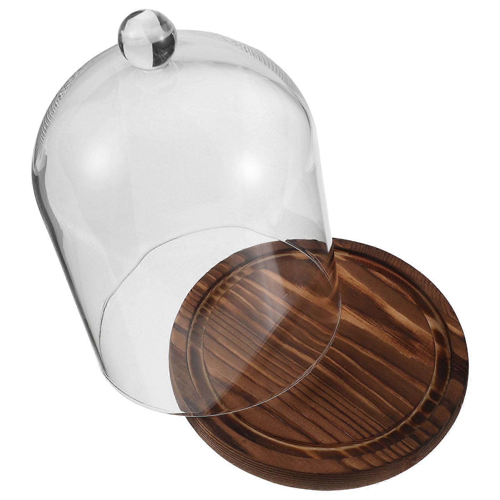 Transparent Glass Dome Cloche for Eternal Flower Display with Base