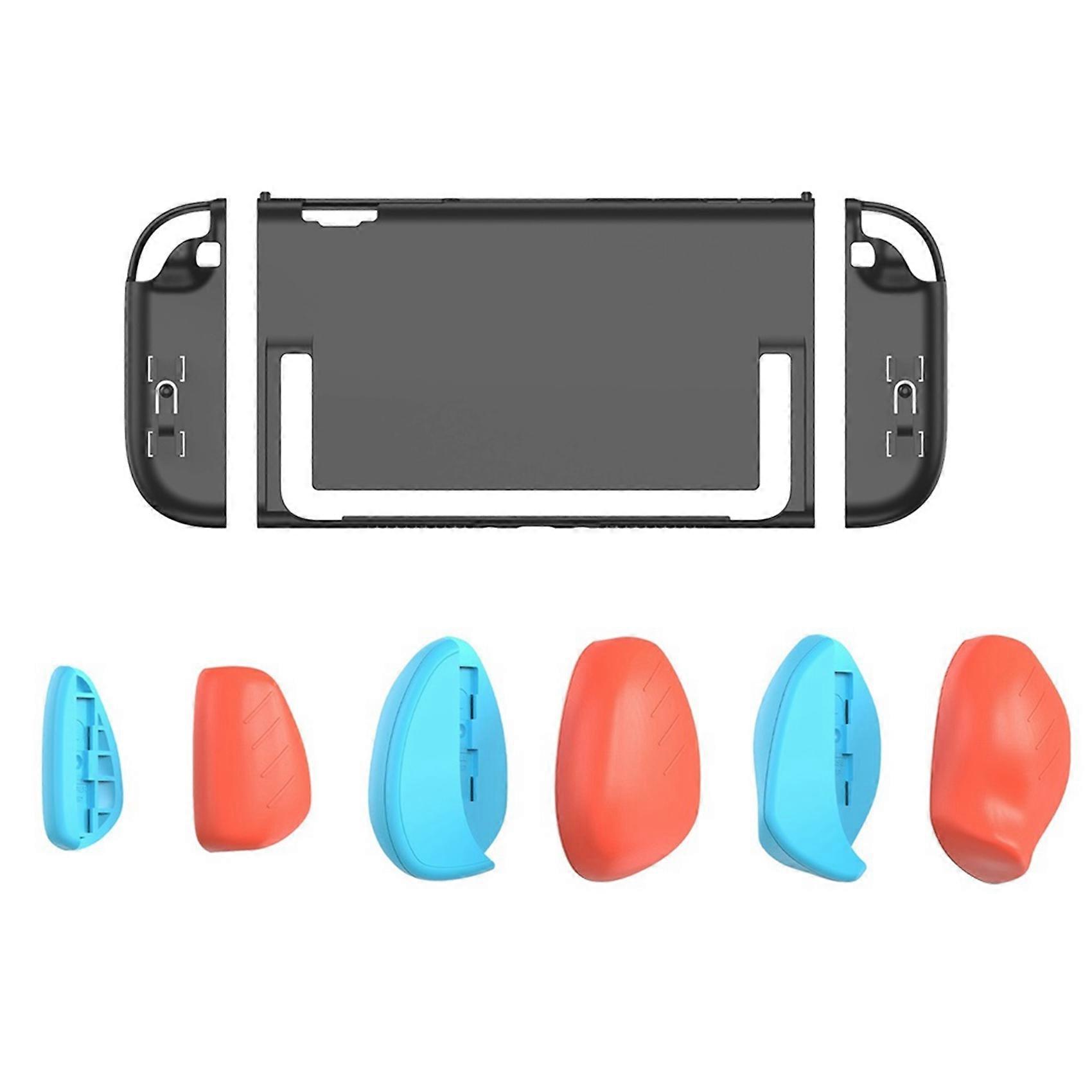 Black Shell+Grip Case Kit for Switch2 Game Console Ergonomic Grip Protector Case Shell Cover with Replace Grips A