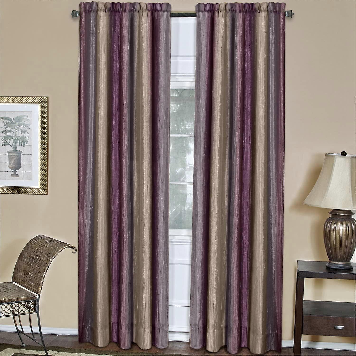 Achim Ombre Window Curtain Panel, 50 in x 63 in, Aubergine