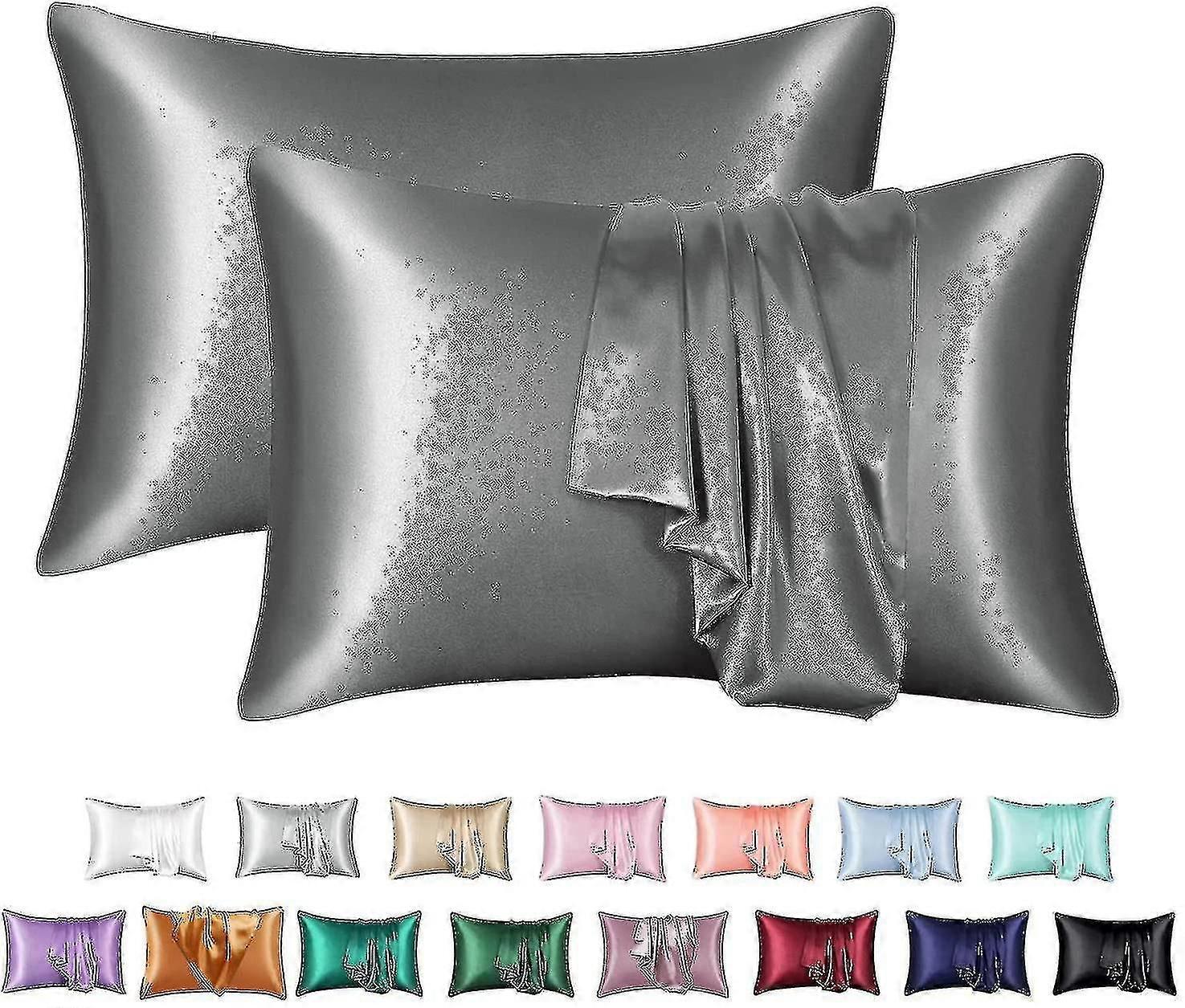 2 kpl 100 % mulperipuun silkkityynyliinoja - 19 Momme High Thread -langatiheys hiusten- ja ihonhoitoon, queen size_lhh