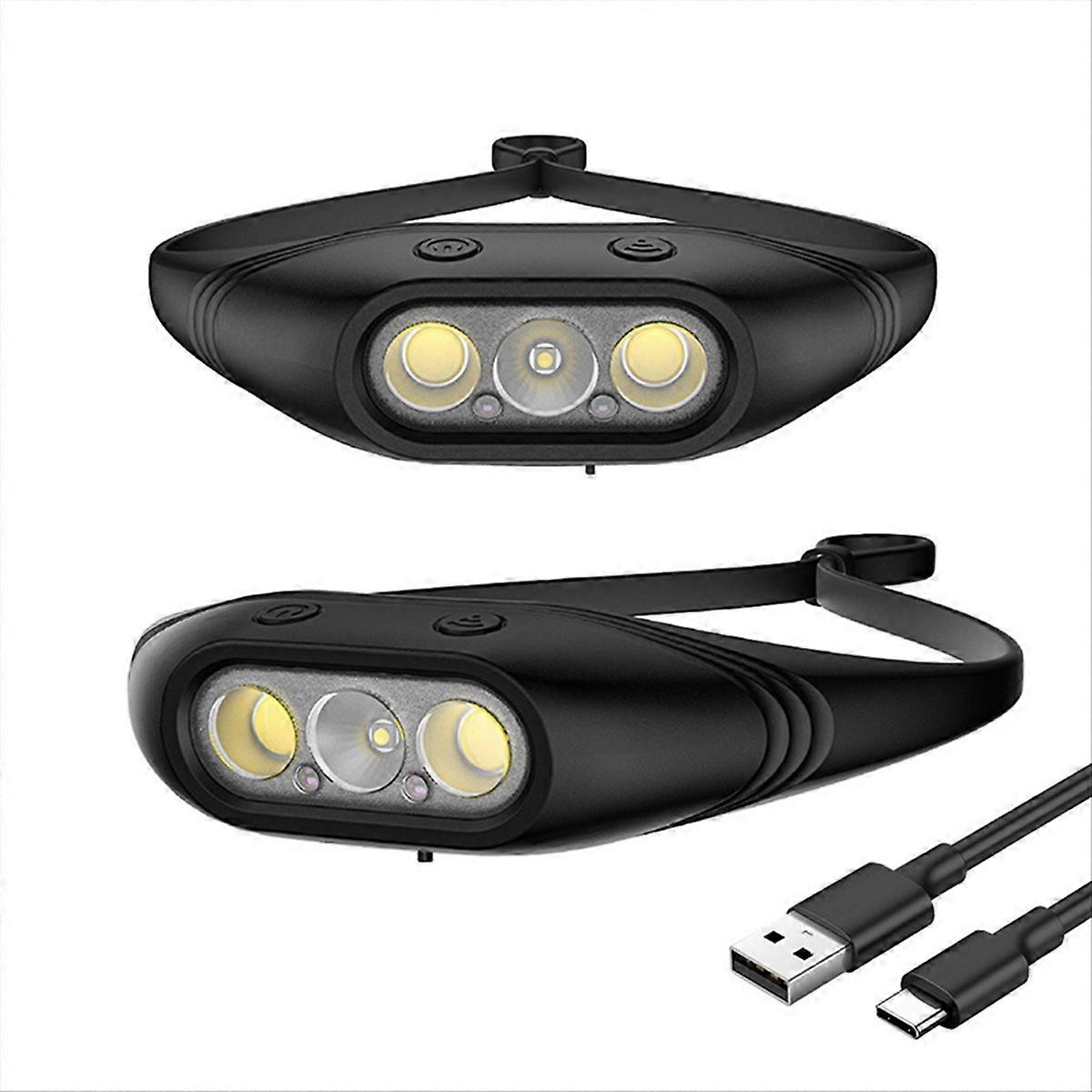 Mini Rechargeable Powerful Sensor Head Light Lamp USB Headlights