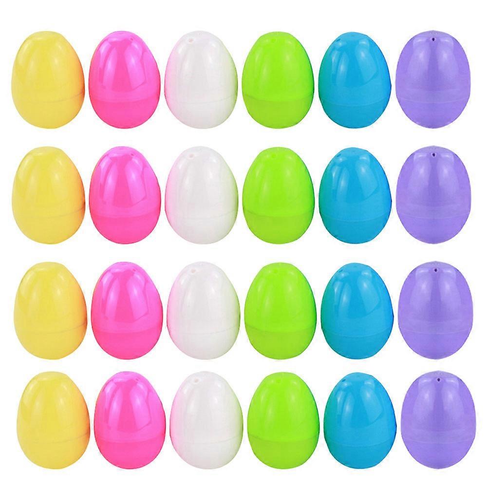 36Pcs Empty Easter Eggs Plastic Eggs Plaything Candy Eggshell Box (Random Color)