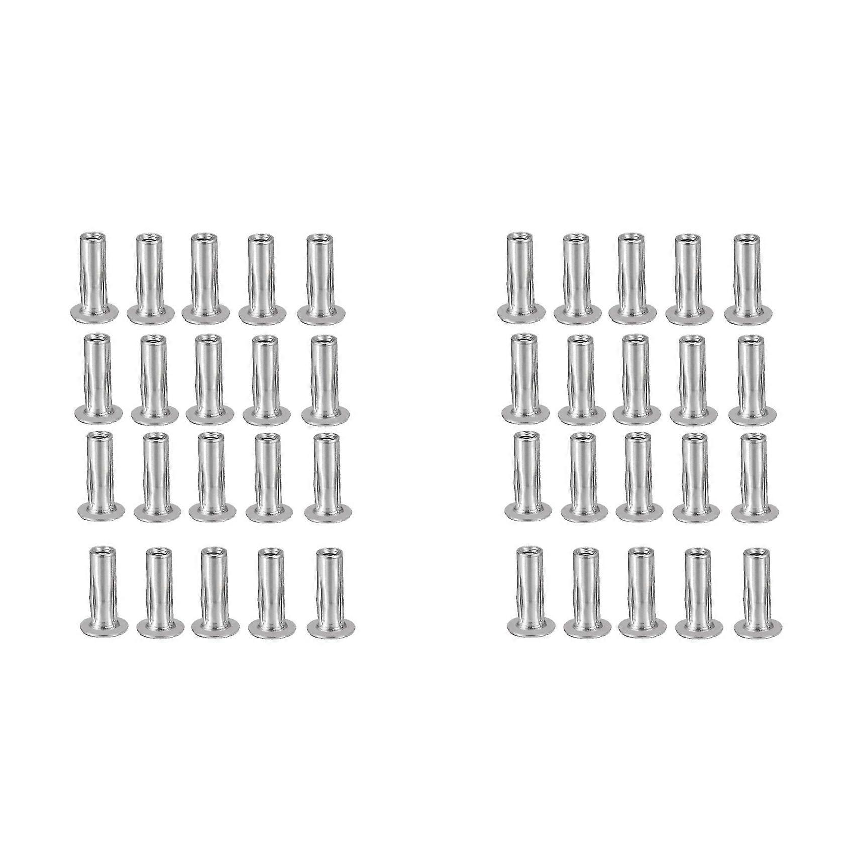 M5 Multi-Grip Rivet Nuts, 40Pcs Threaded Insert Nut 304 Stainless Steel Plus Nuts Construction Fasteners for Industrial
