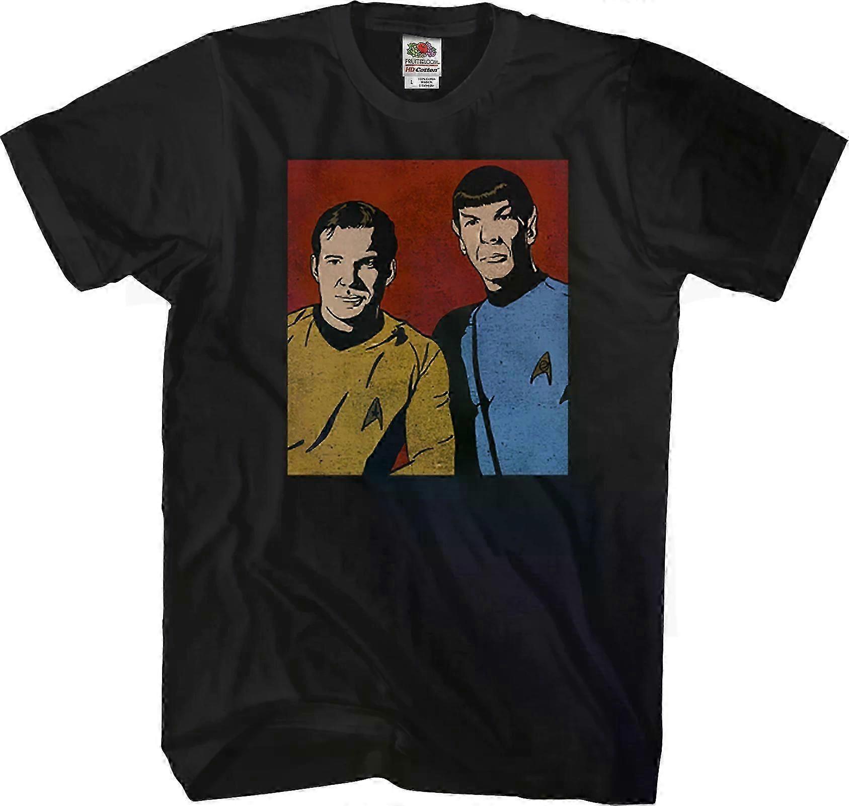 Camiseta retrô de Kirk e Spock de Star Trek