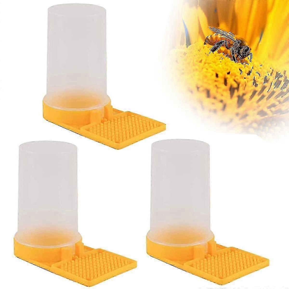 3pcs Waterer Multifunctional Beekeeping Supplies Plastic Yellow Liquid Feeding