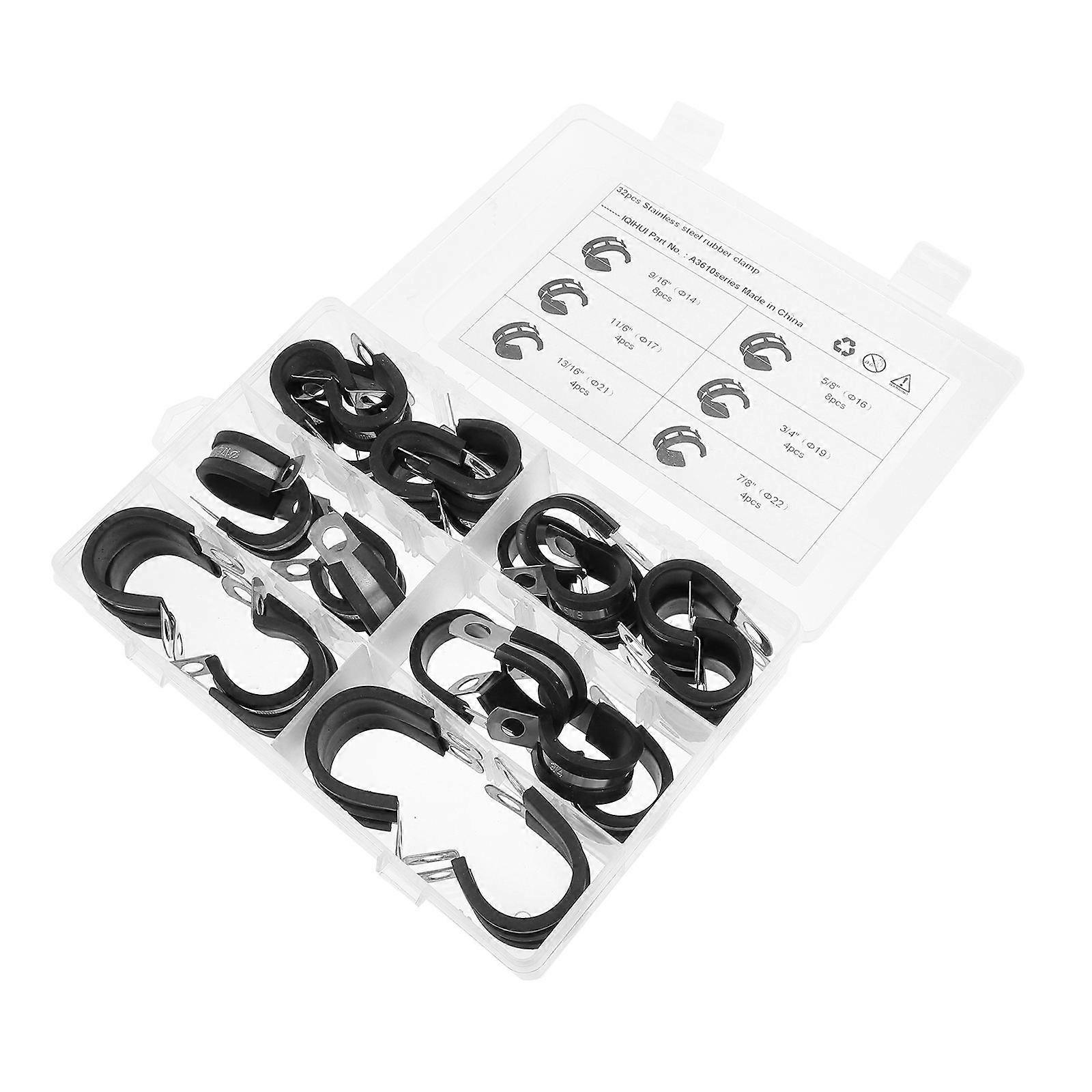 Rabbit Spring Clamps Assortment Kit with Rubber Lining for Car 32pcs Various Sizes