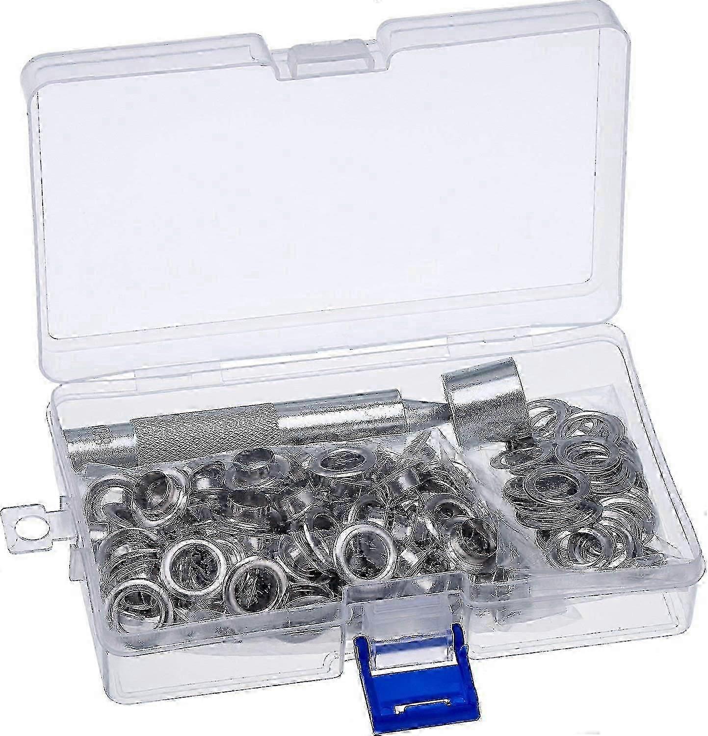 Kit d'œillets compatibles avec bâche, œillets métalliques de 12 mm, avec outils inclus. Convient pour bâche, bagages, cuir, patrons, étiquettes et chaussures.