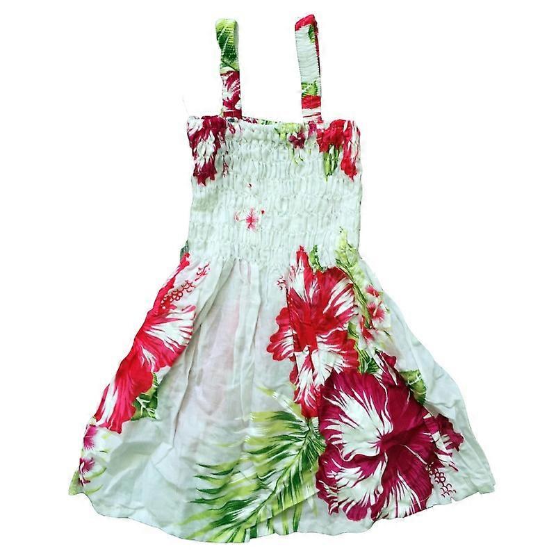 Šaty bílé s růžovými květy