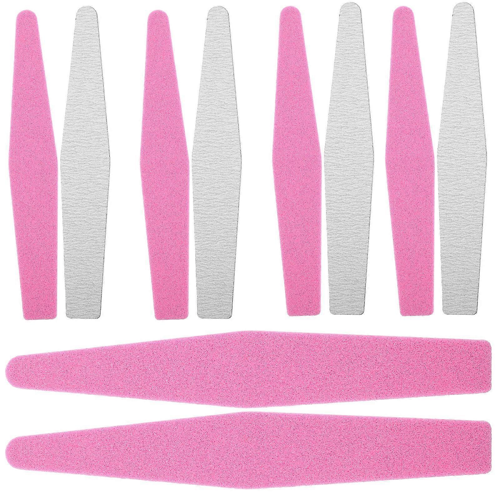 10pcs DoubleSided Sponge Nail Buffer Files for Gel Nails Manicure, Professional Home Salon Tools