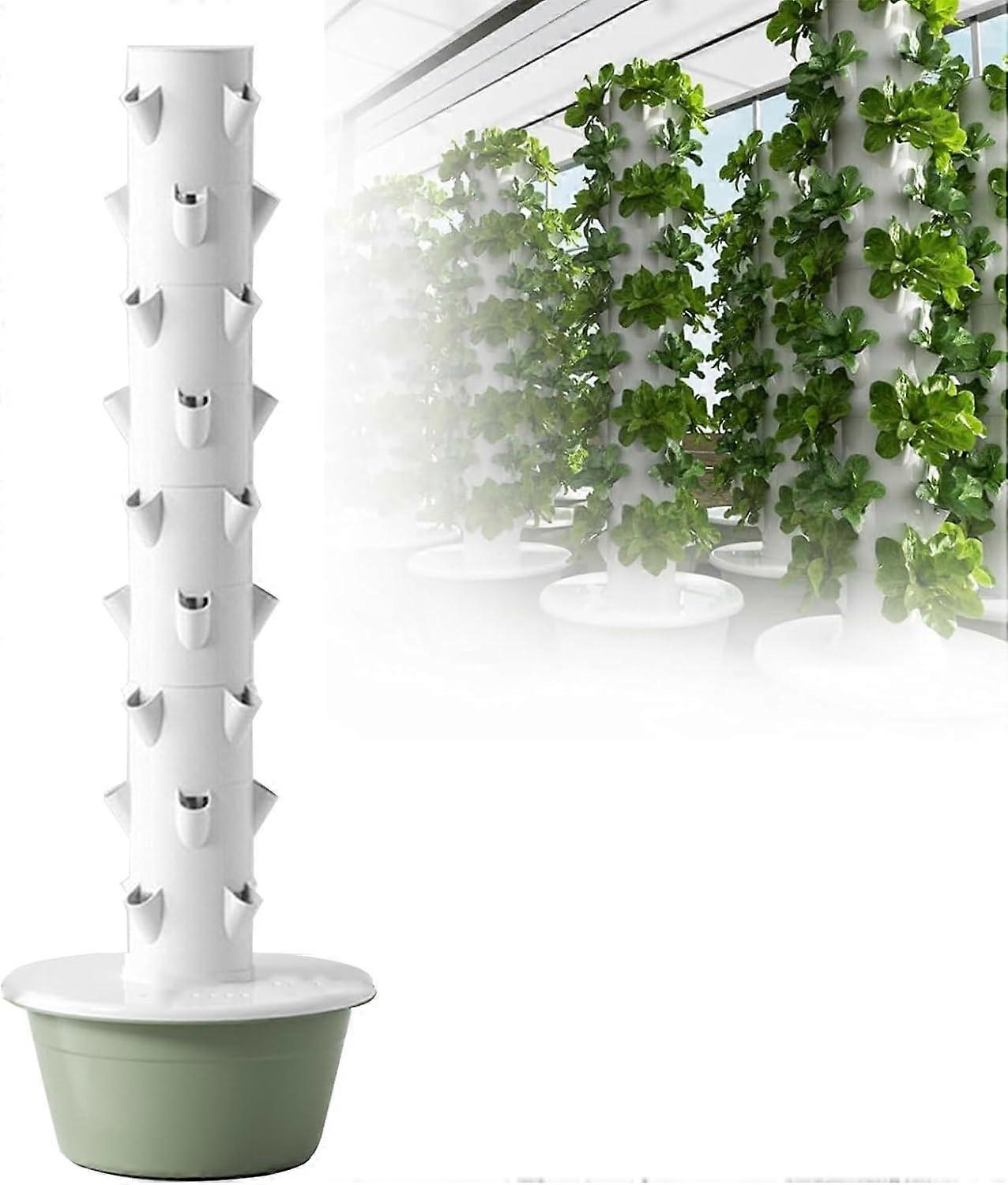 Indoor Vertical Hydroponic Tower with Smart SelfWatering System for Fast Herb and Vegetable Growth