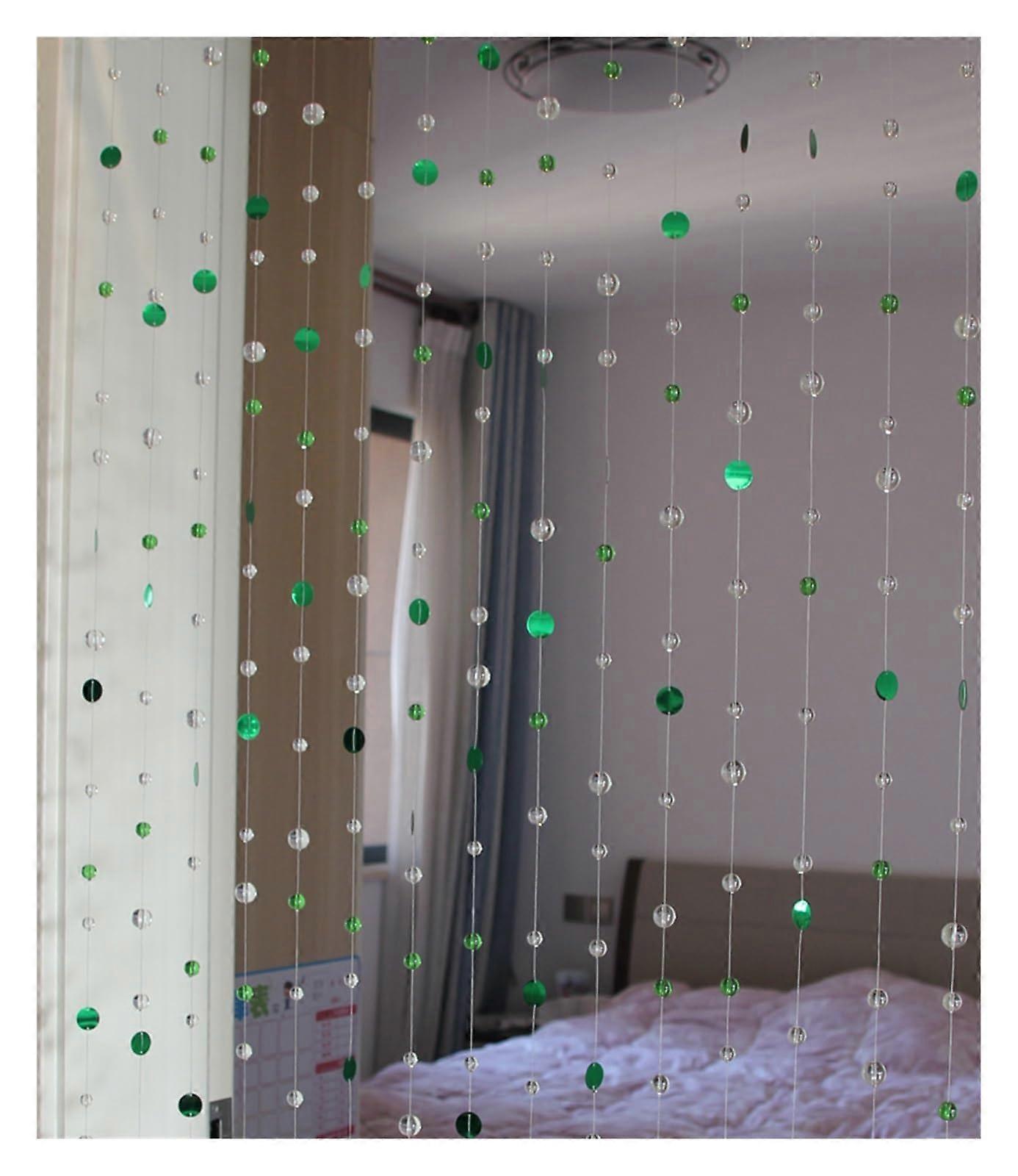 Glass Bead Room Divider Curtain Elegant Light Filtering PVC Sequin Design 5 Strings 200cm