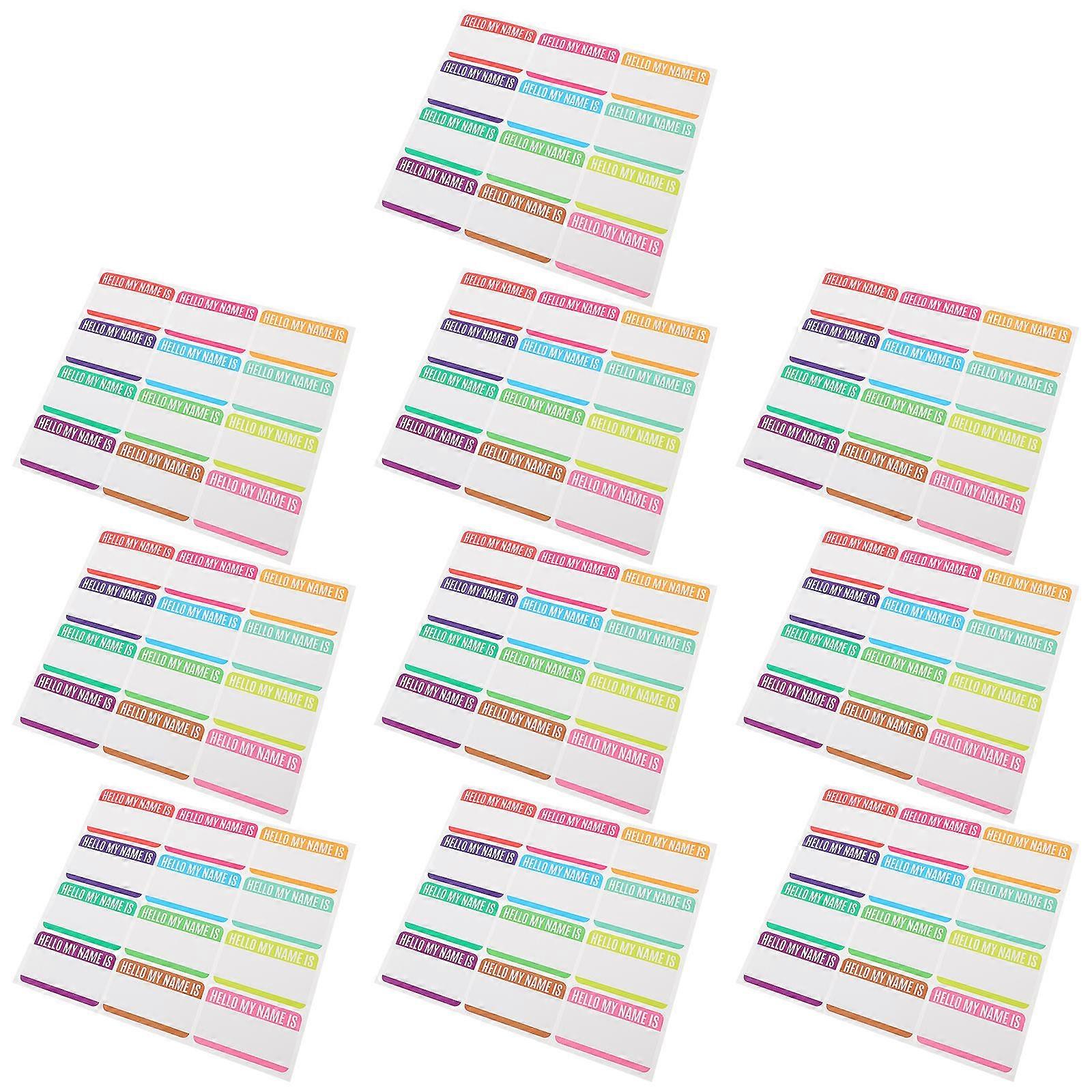 Name Stickers Self-Adhesive Label Sheets for DIY Use 10 Sheets