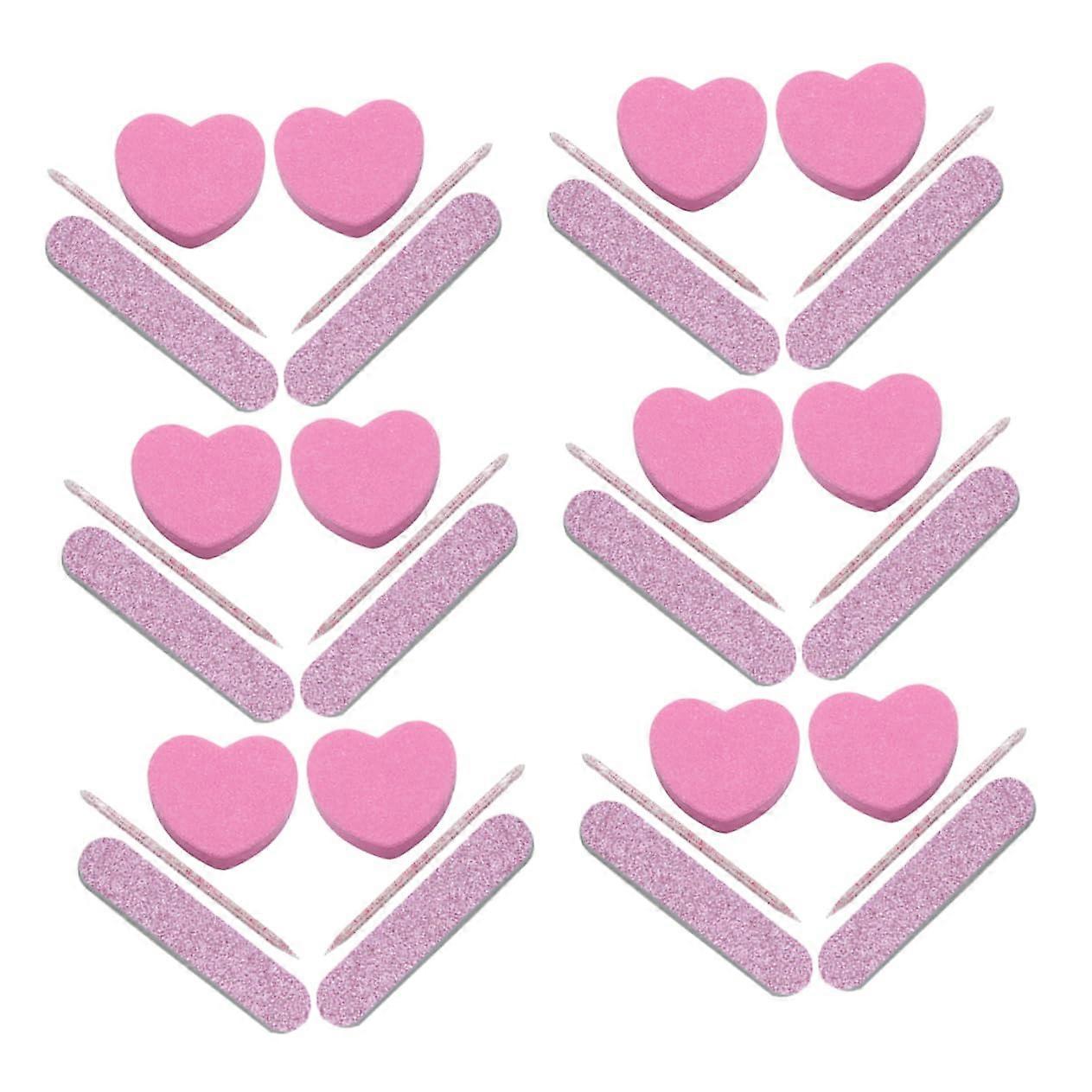 20 Sets Heart Shaped Nail File and Buffer Blocks Manicure Kit for Smooth Filing