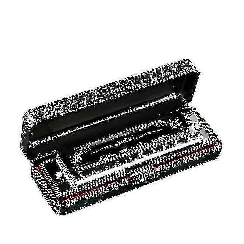 2025 10 Hole 20 Harmonica Blues Deluxe Harmonica Beginner C Harmonica - Black