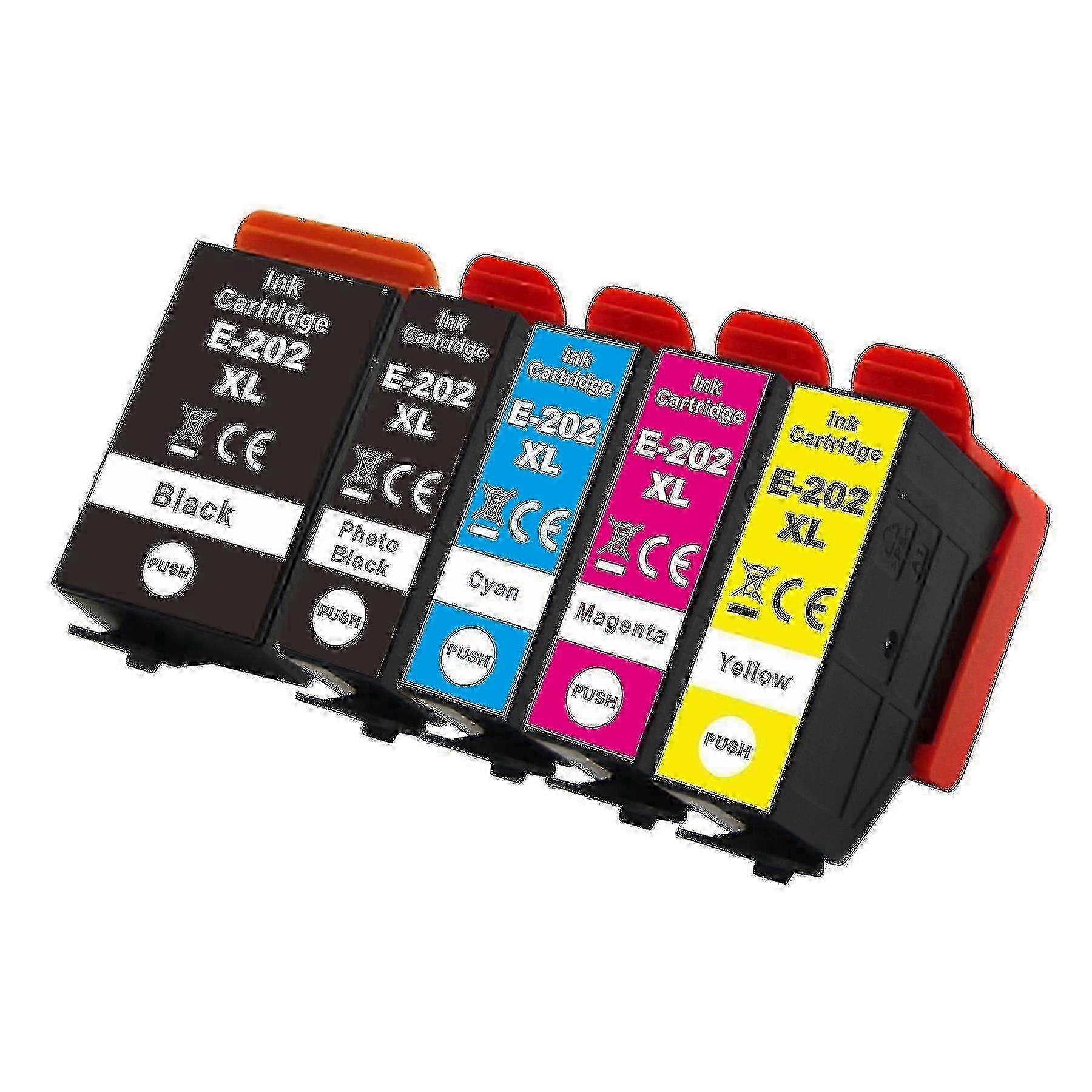5-Pack compatible ink cartridges for Epson 202XL printer models