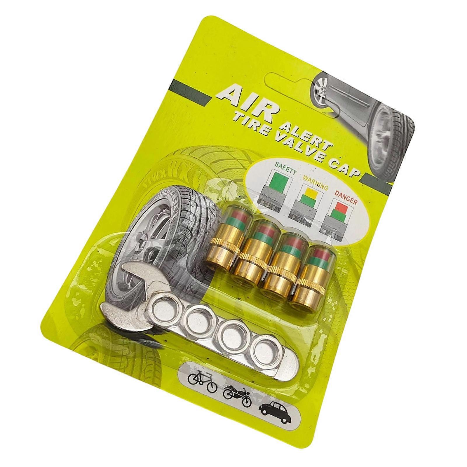 Multiple Climate Tire Pressure Indicator Cap Functions In Extreme Temperatures Copper And Plastic Combination For Reliability Multicolor