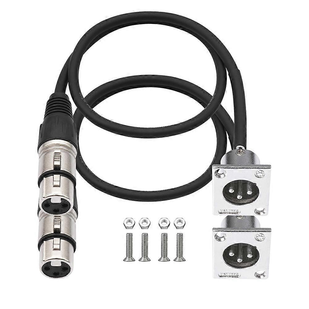 2 Pack D Type XLR Cable, Pass Through Connector