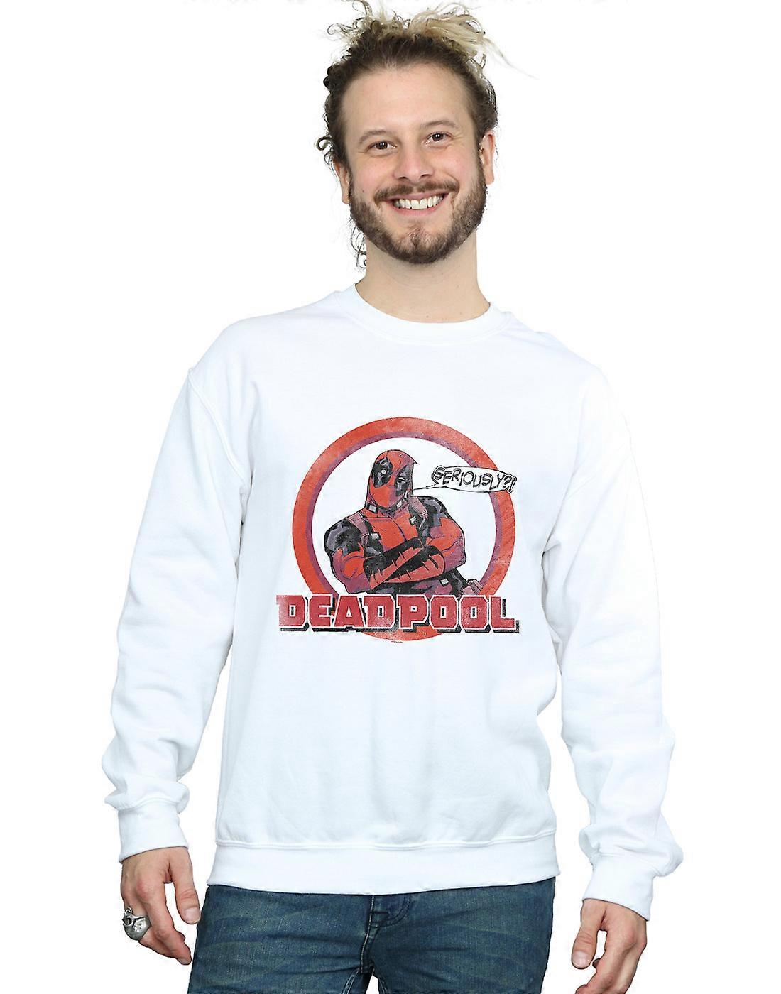 Marvel Men's Deadpool Seriously Speech Bubble Sweatshirt