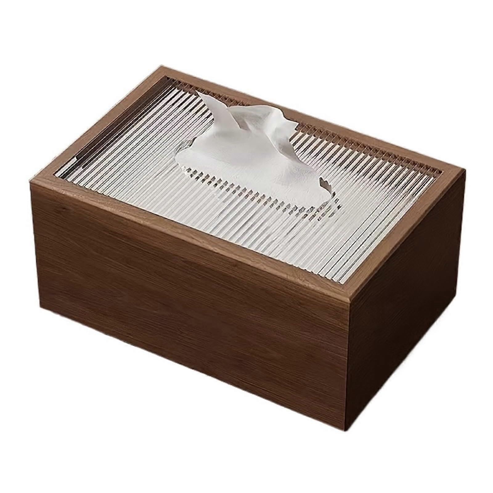 Black Walnut Wooden Tissue Box Holder with Elegant Walnut Pattern for Home Paper Storage