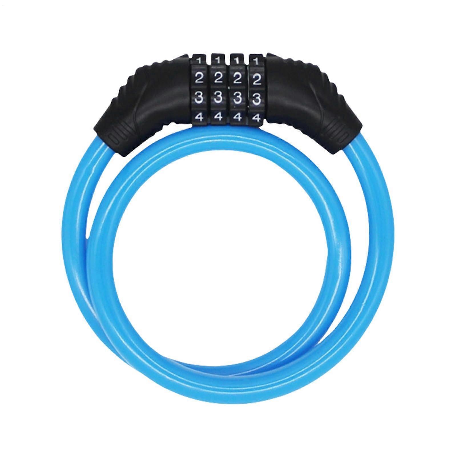 Heavy Duty Combination Bike and Motorcycle Lock, Keyless 4Digit AntiTheft Chain, Blue